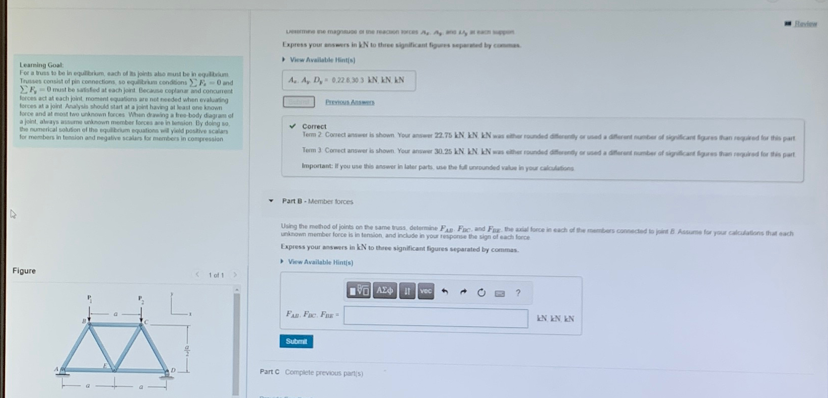 Learning Goal: For a truss to be in equiltorium,