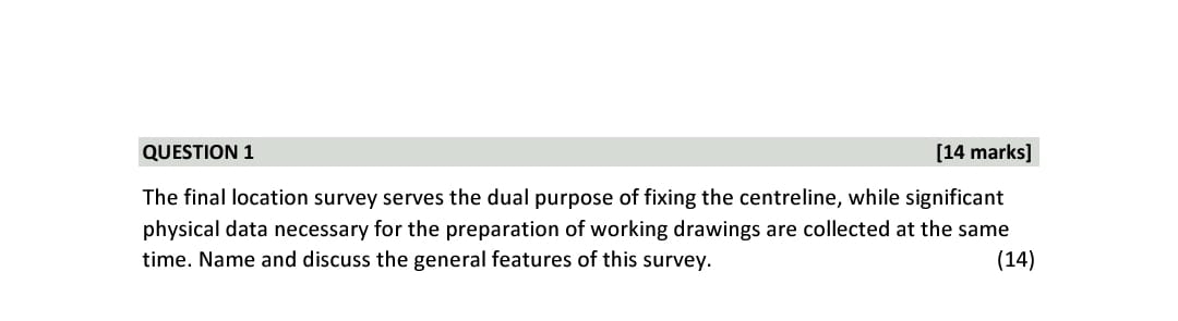 QUESTION 1 [ 1 4 marks ] The final location