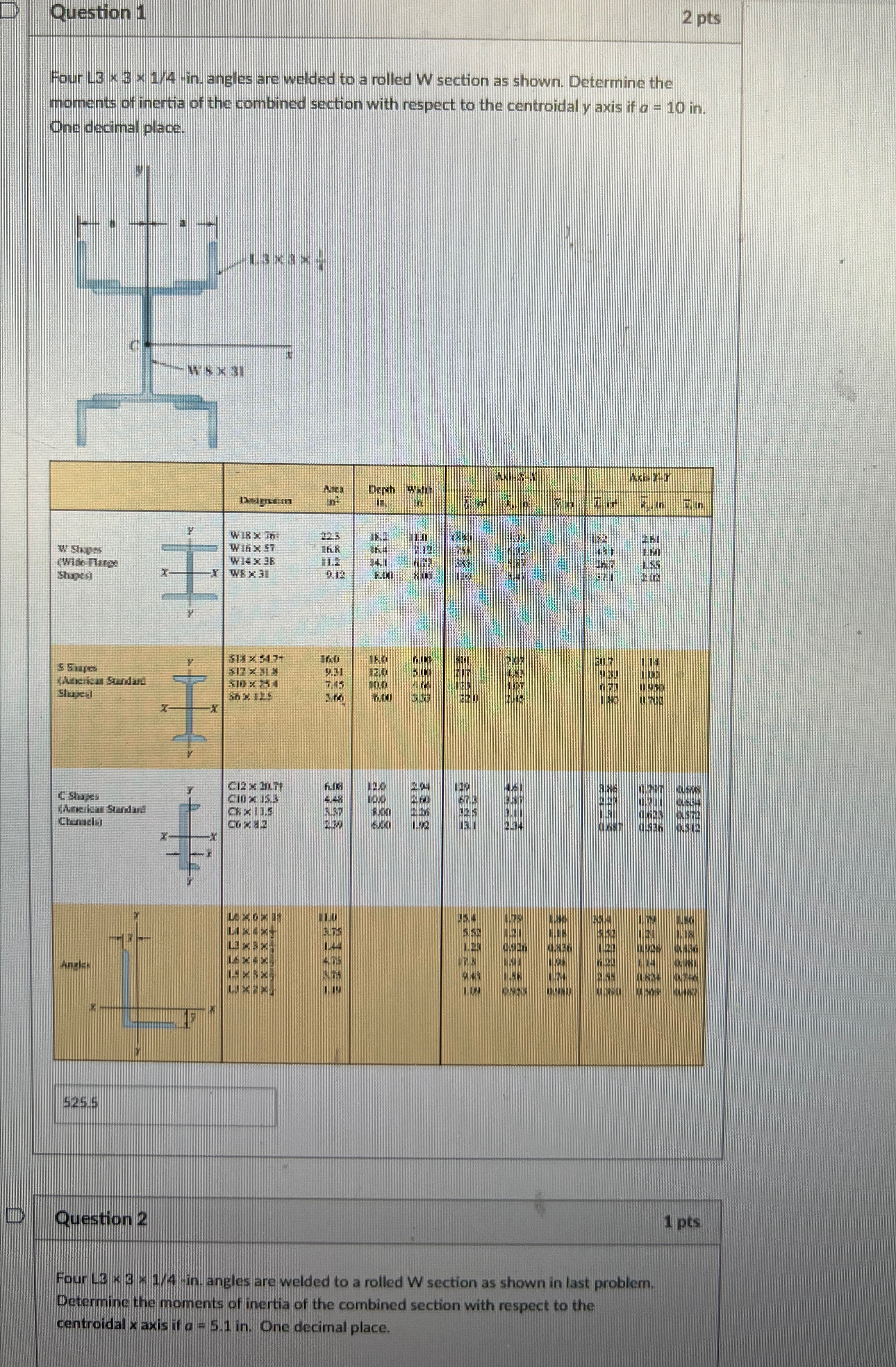 Four L 3 x 3 x 1 / 4 in . angle are welded to a