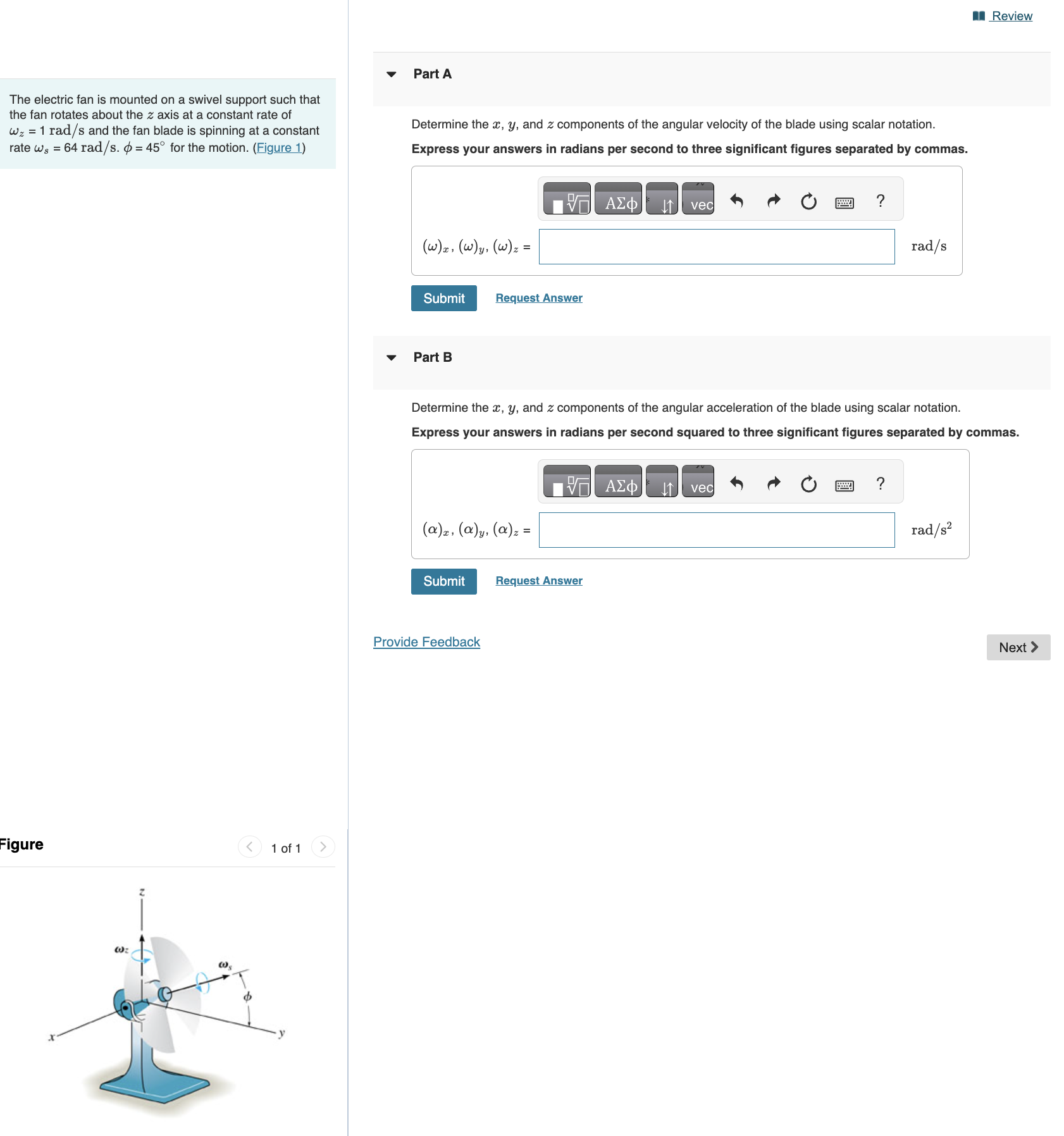 The electric fan is mounted on a swivel support