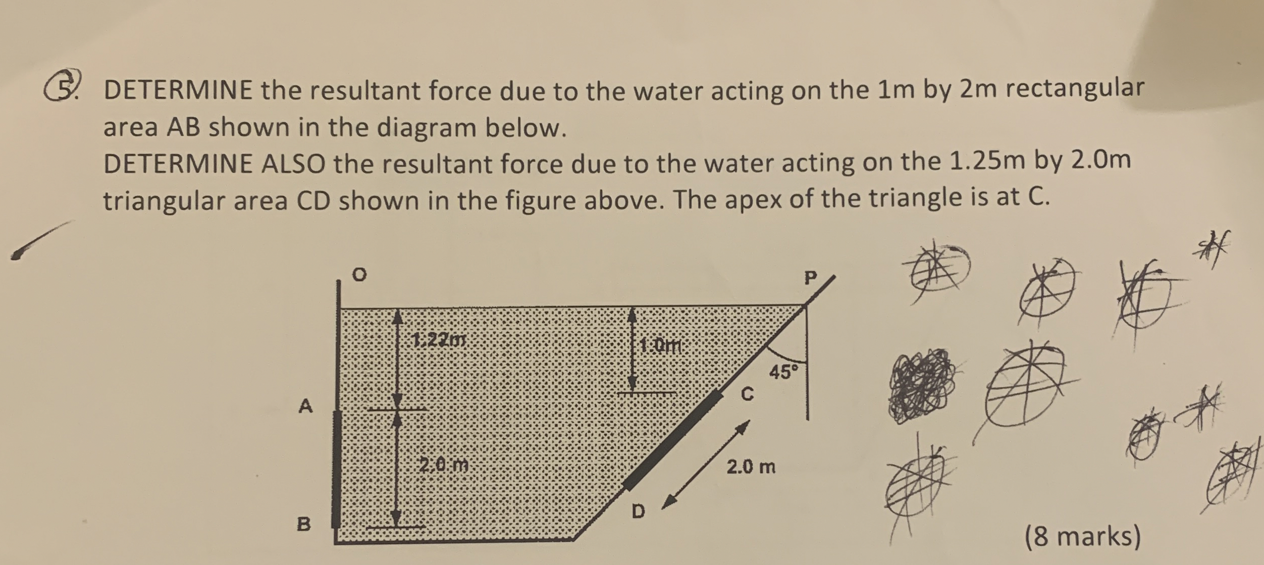 ( 5 ) DETERMINE the resultant force due to the
