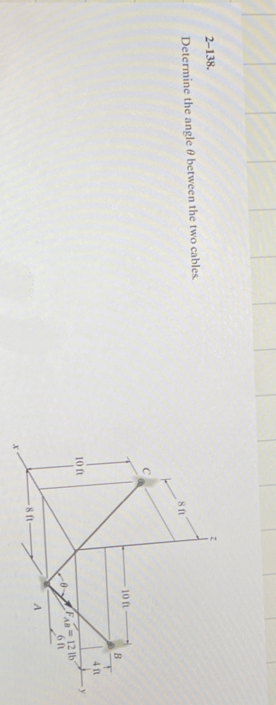 2 - 1 3 8 . Determine the angle between the two