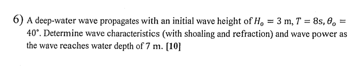 A deep - water wave propagates with an initial