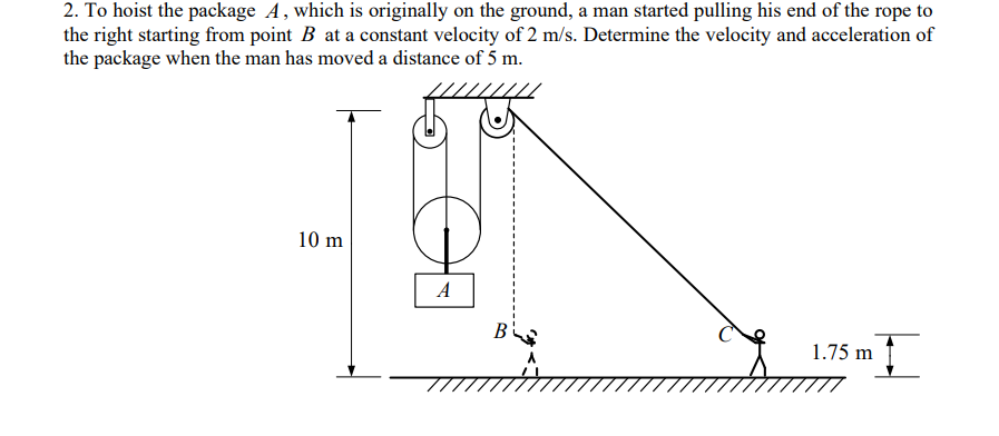 To hoist the package A , which is originally on