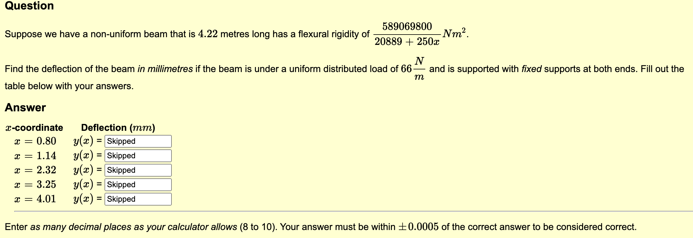 Question Suppose we have a non - uniform beam