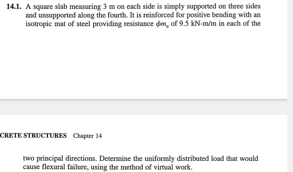 1 4 . 1 . A square slab measuring 3 m on each