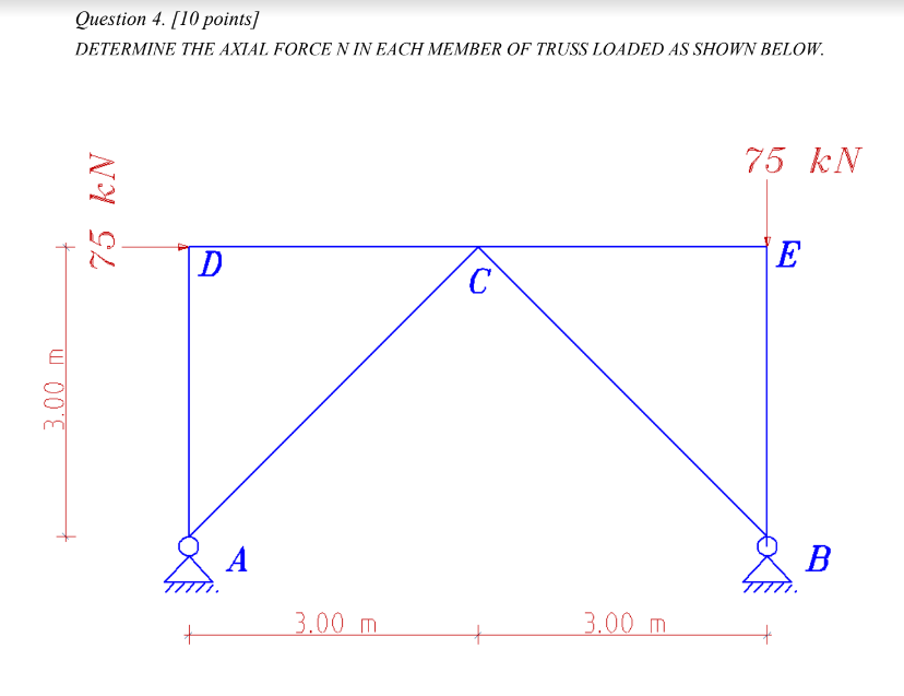 Question 4 . [ 1 0 points ] DETERMINE THE AXIAL