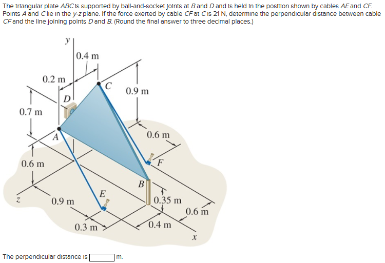The trlangular plate ABC is supported by ball -