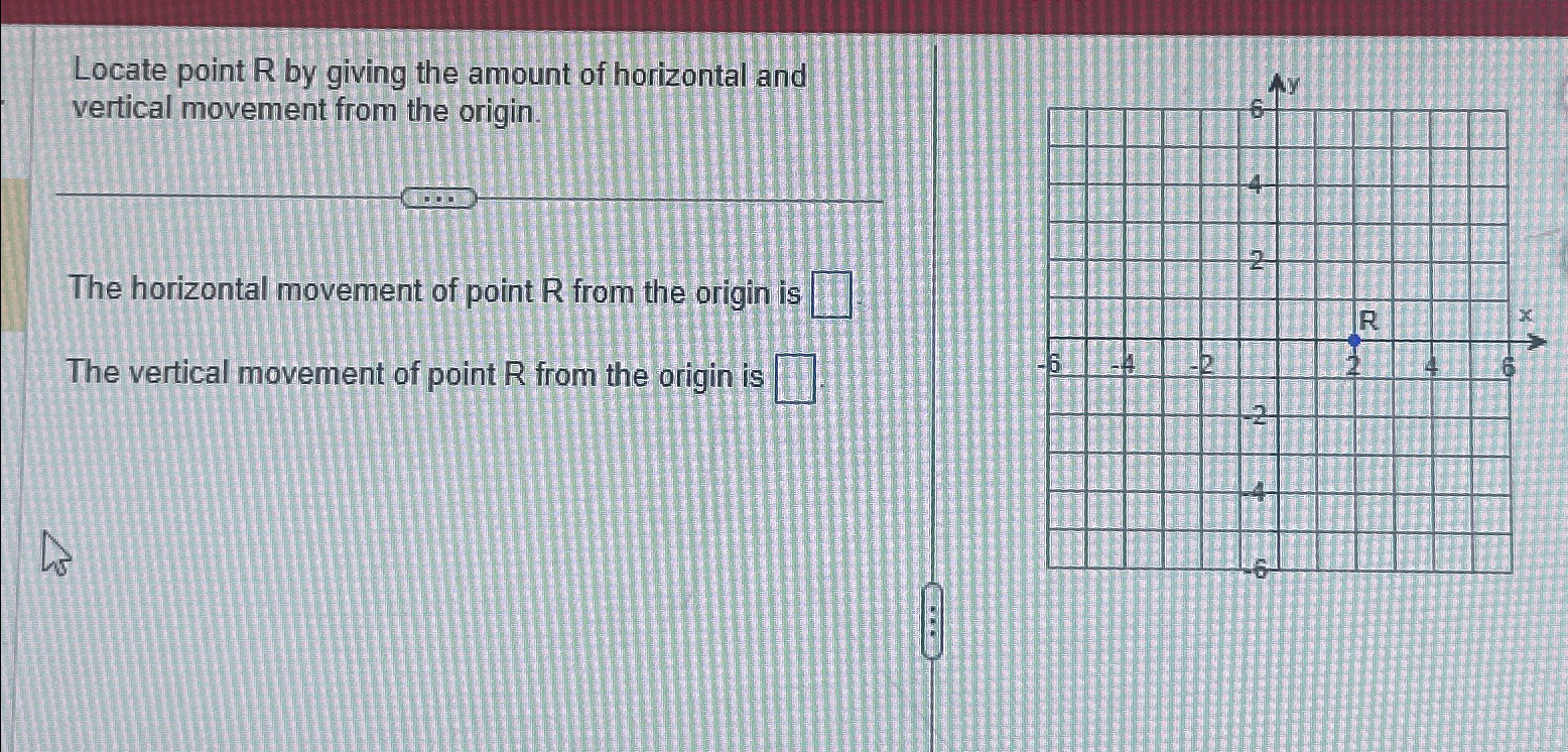 Locate point R by giving the amount of horizontal