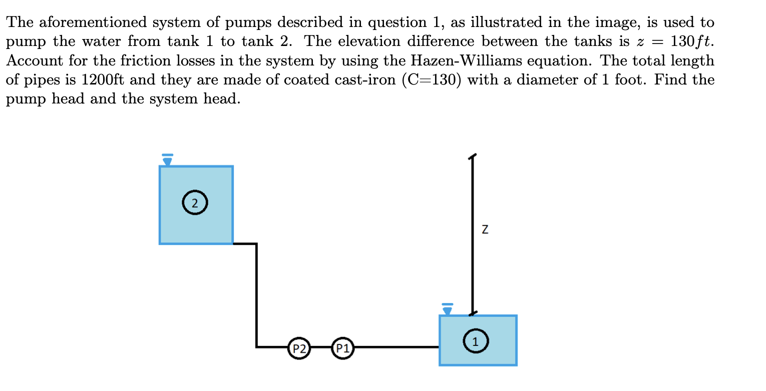 The aforementioned system of pumps described in