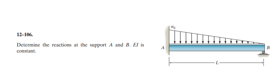 1 2 - 1 0 6 . Determine the reactions at the