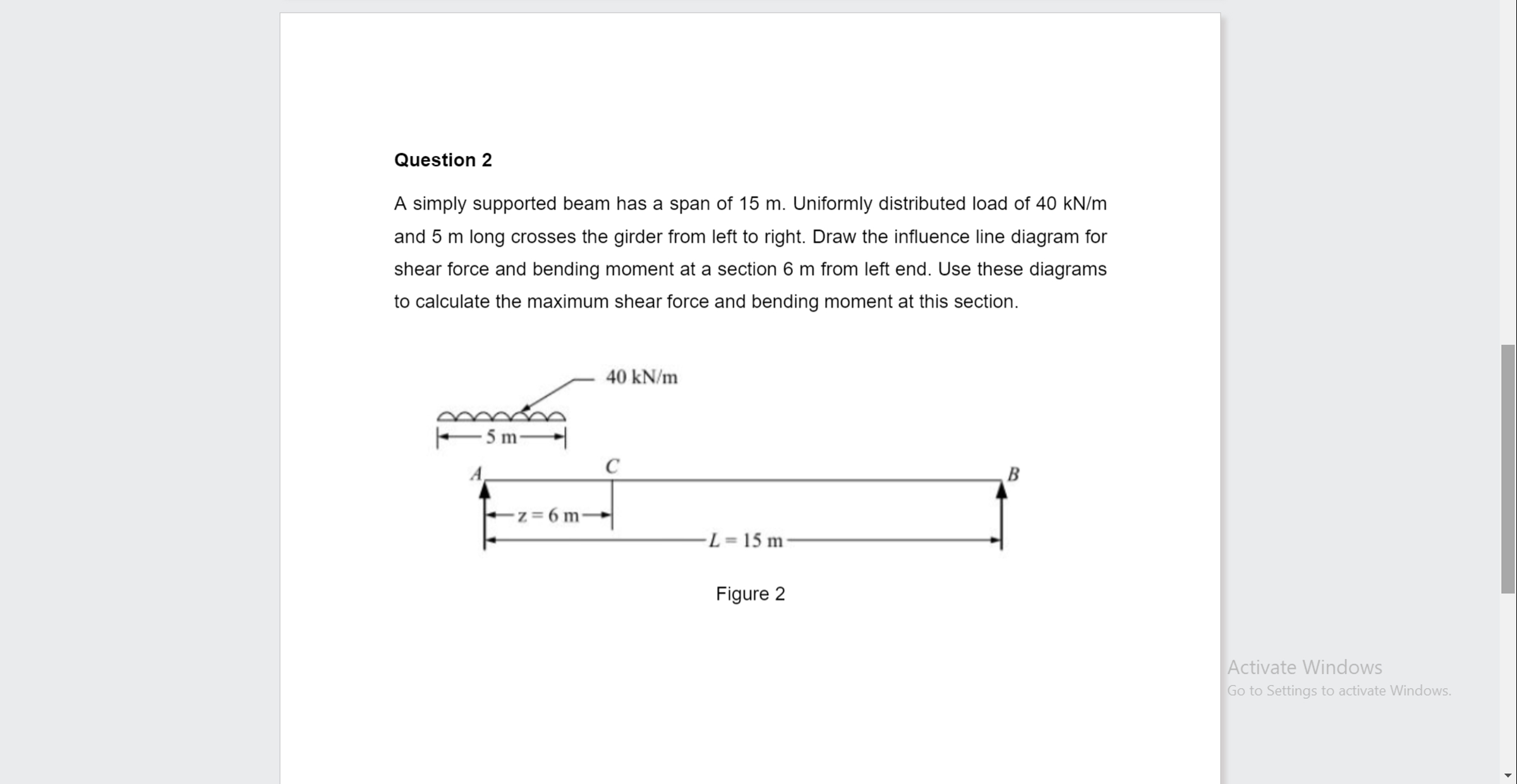 Solve the following using Influence Lines