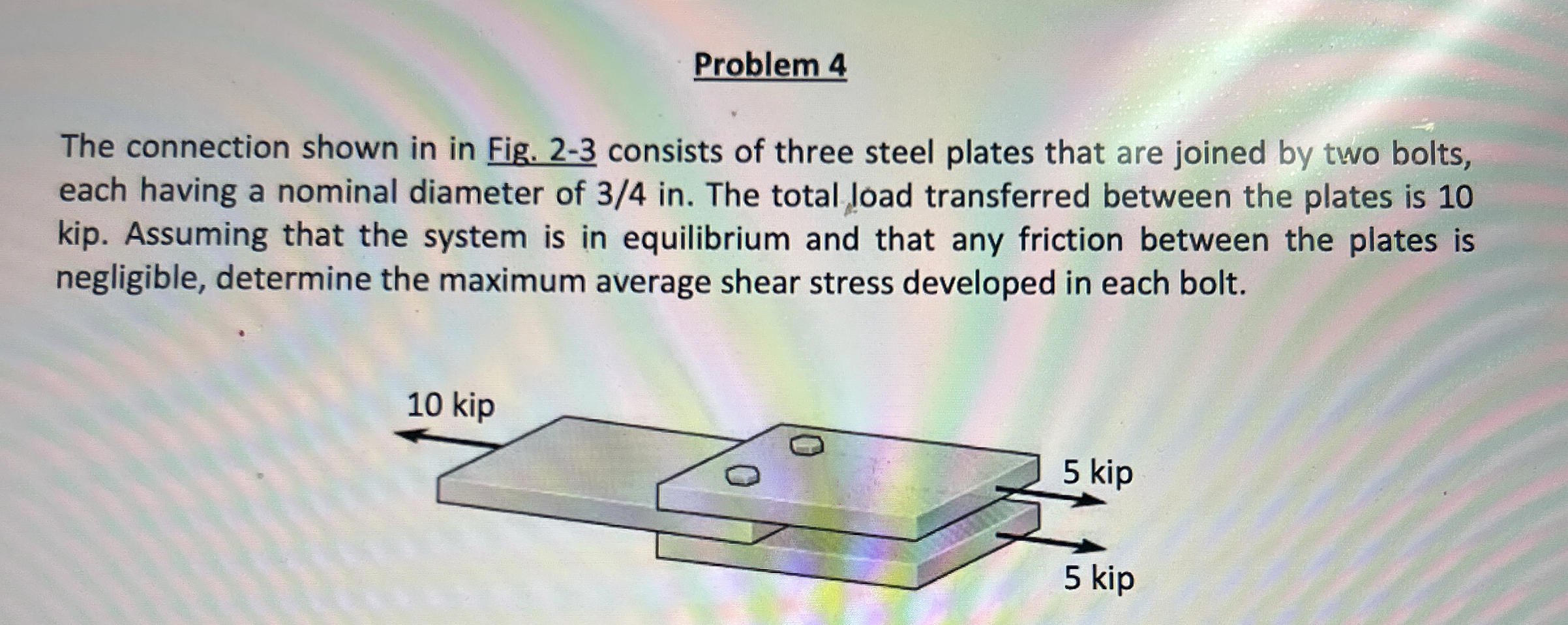 The connection shown in in Fig. 2 - 3 consists of