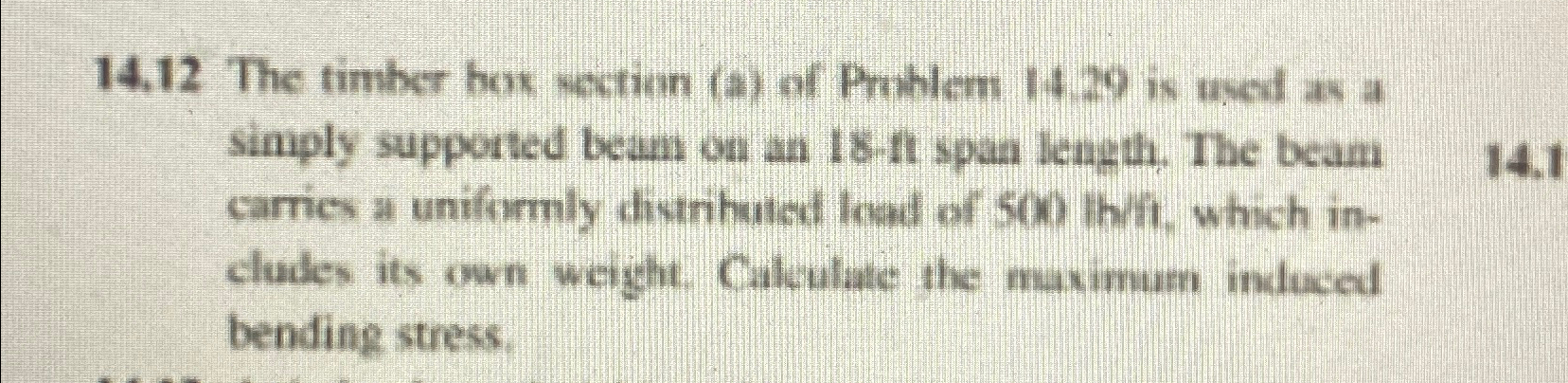 1 4 , 1 2 The timber hox section ( a ) of Problem
