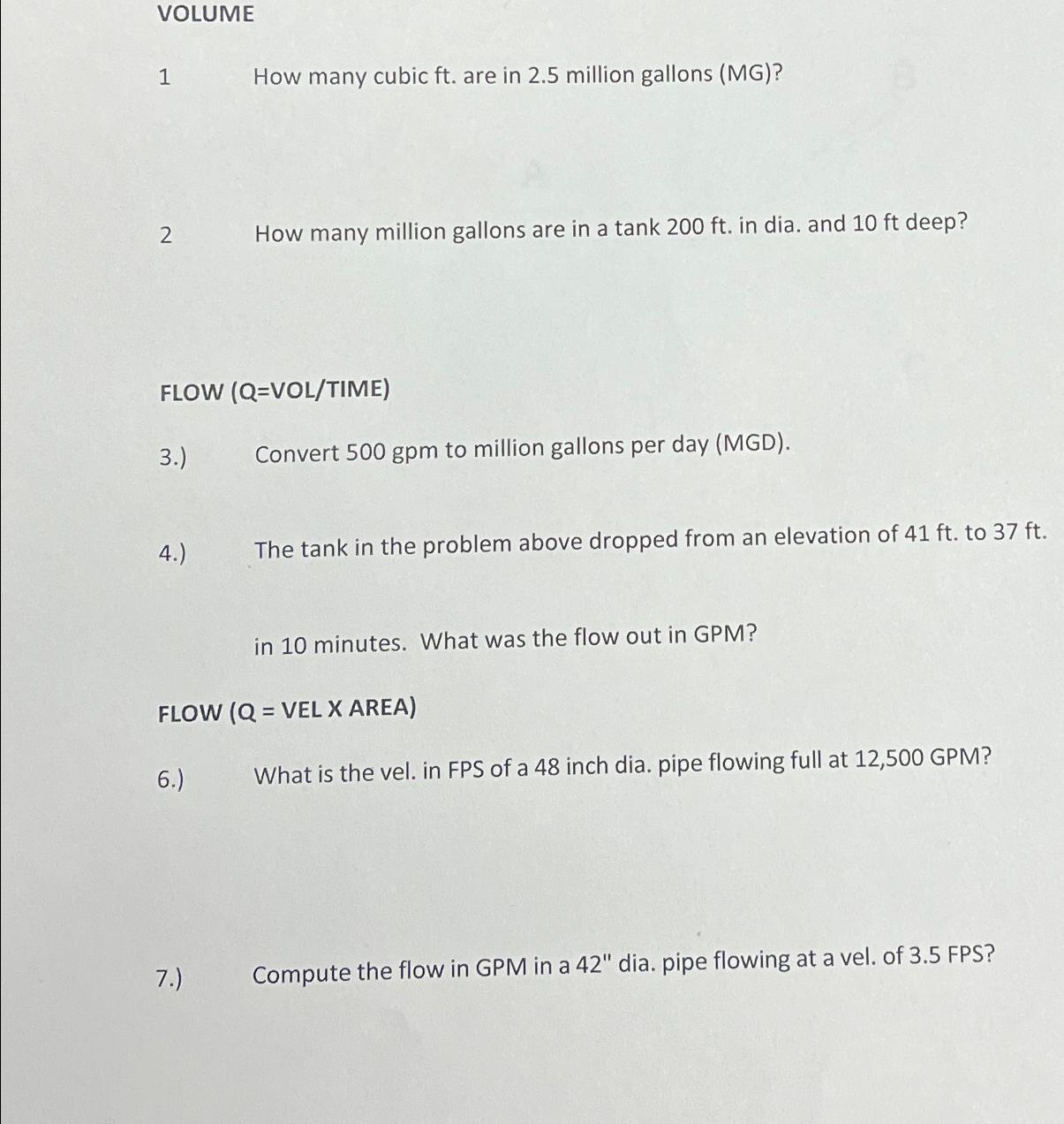 VOLUME 1 How many cubic f t . are in 2 . 5