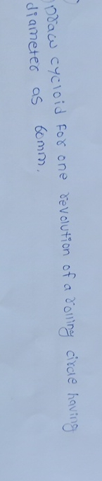 Draw cycloid for one revolution of a rolling