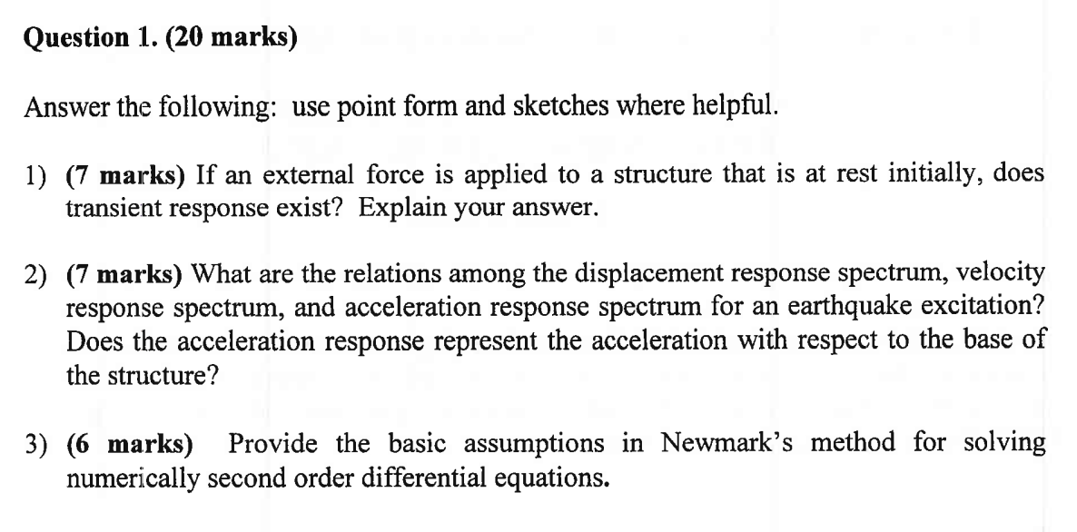 Question 1 . ( 2 0 marks ) Answer the following: