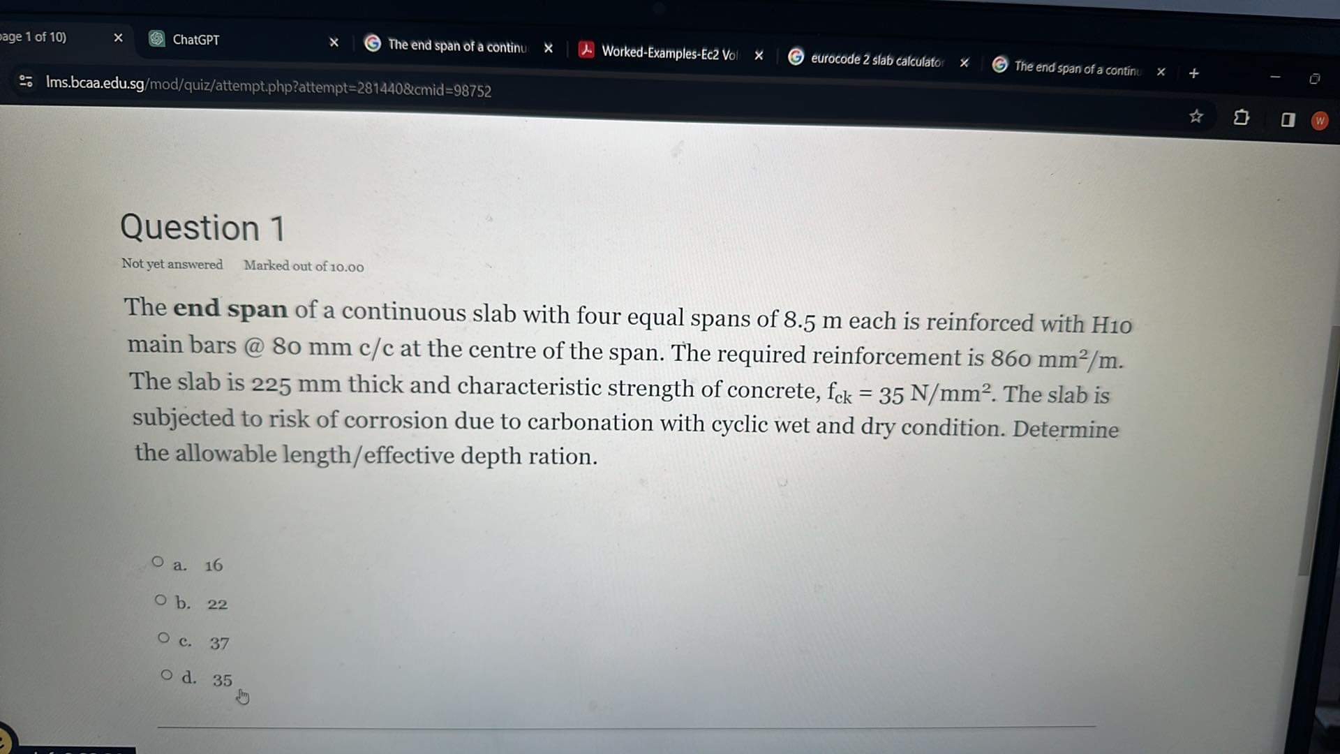 Question 1 Not yet answered Marked out of 1 0 . 0
