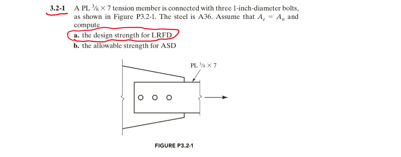 3 . 2 - 1 A PL 3 8 7 tension member is connected