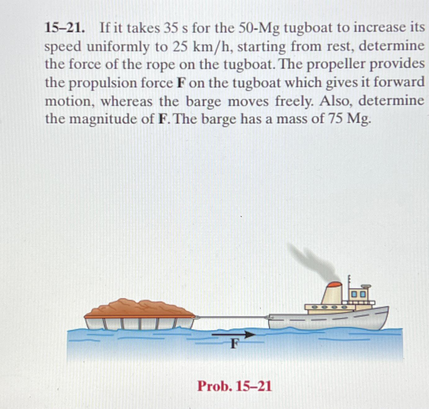 1 5 - 2 1 . If it takes 3 5 s for the 5 0 - M g