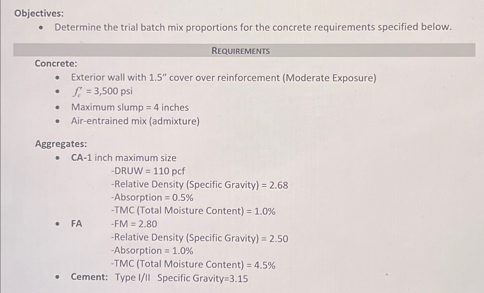 Solve for absolute volume of the coarse aggegate,