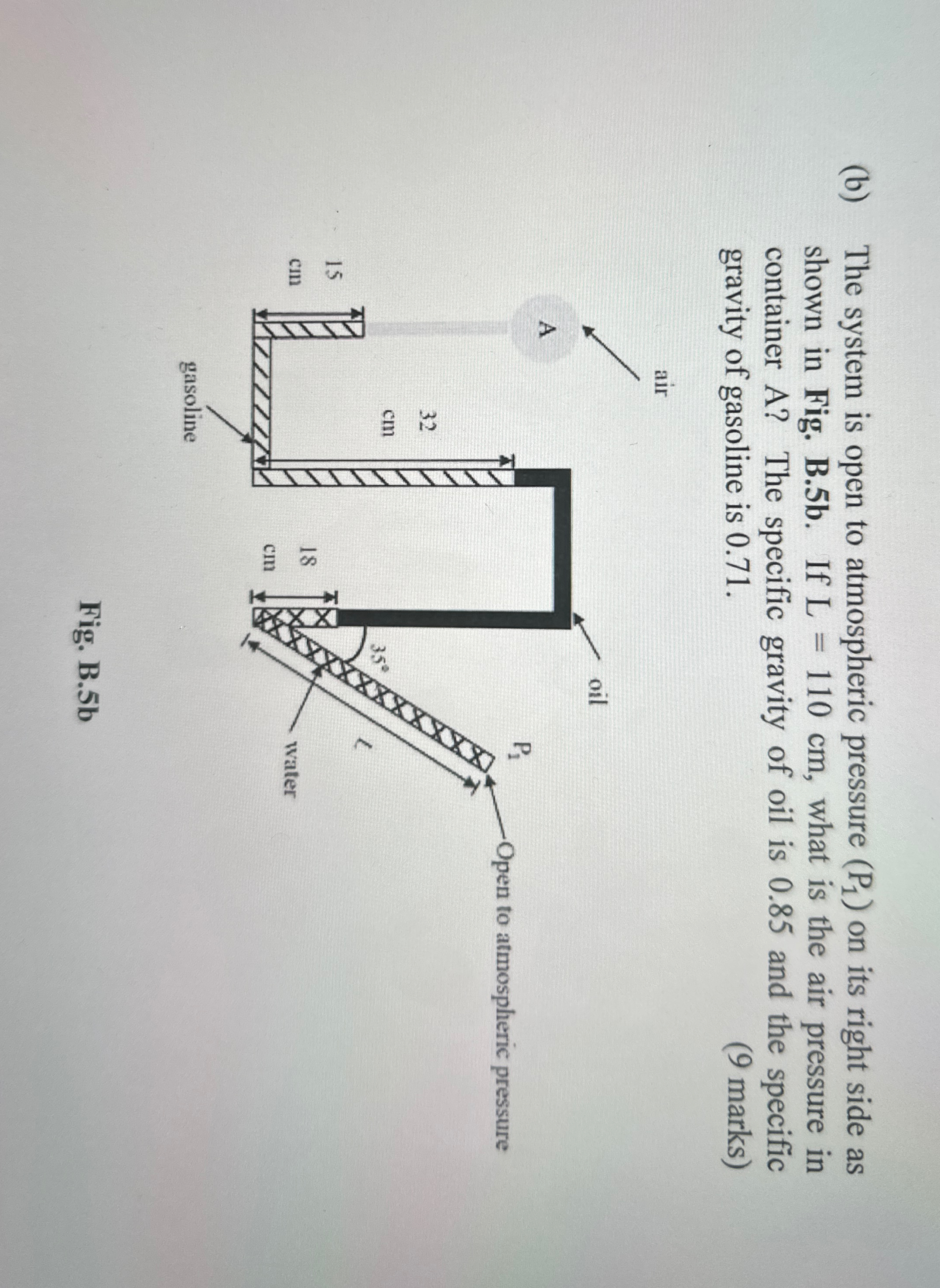 ( b ) The system is open to atmospheric pressure