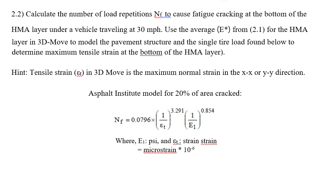 2 . 2 ) Calculate the number of load repetitions