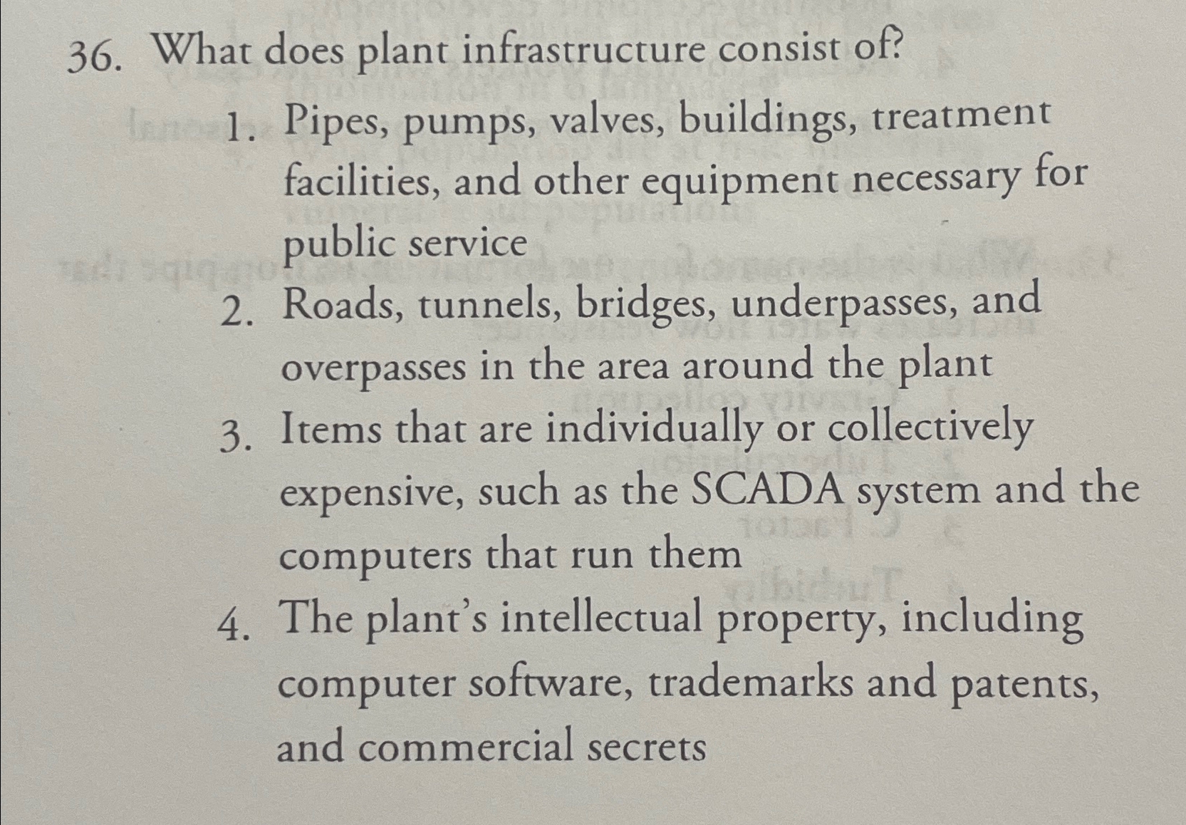 What does plant infrastructure consist of ?
