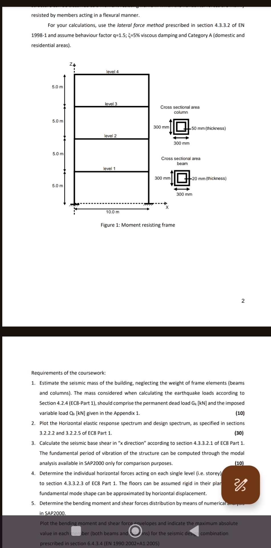 resisted by members acting in a flexural manner.