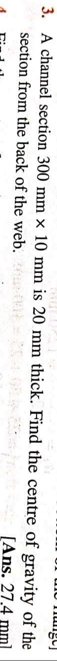 A channel section 3 0 0 m m 1 0 m m is 2 0 m m