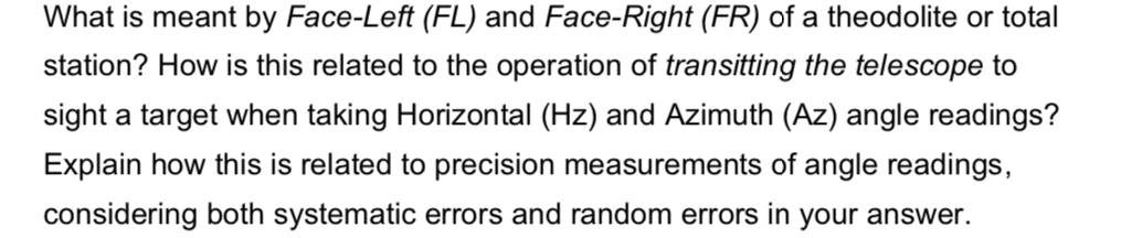 What is meant by Face - Left ( FL ) and Face -