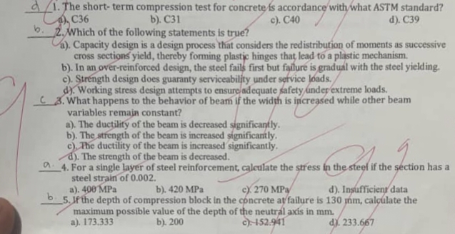 d 1 . The short - term compression test for