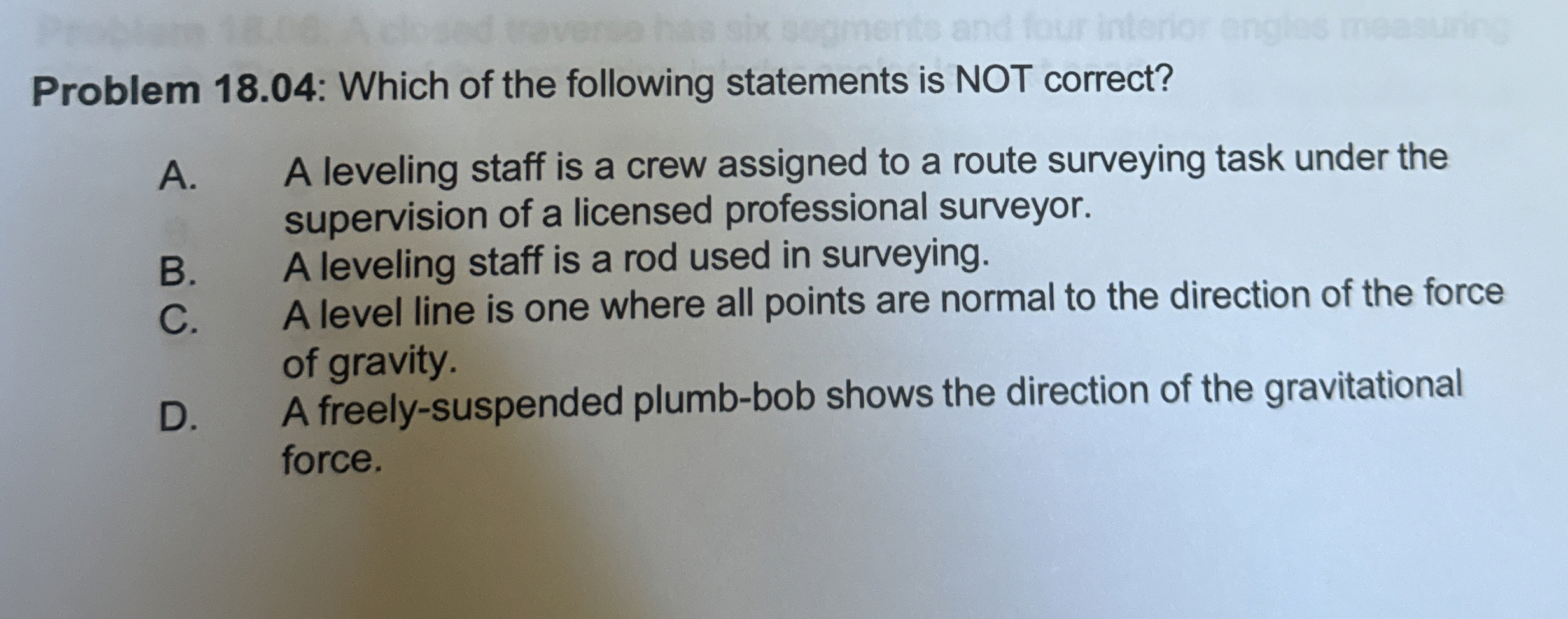 Problem 1 8 . 0 4 : Which of the following