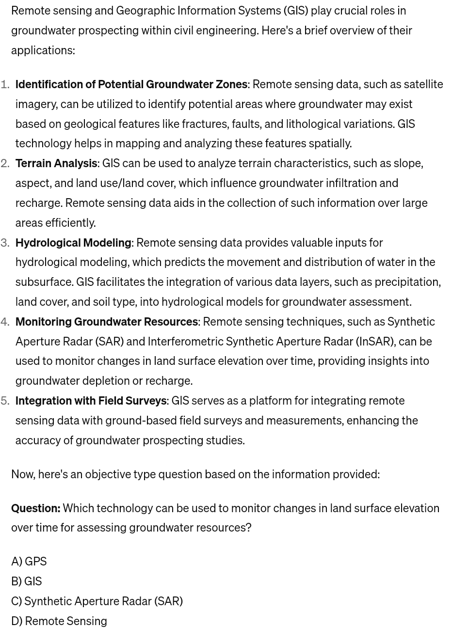 Remote sensing and Geographic Information Systems