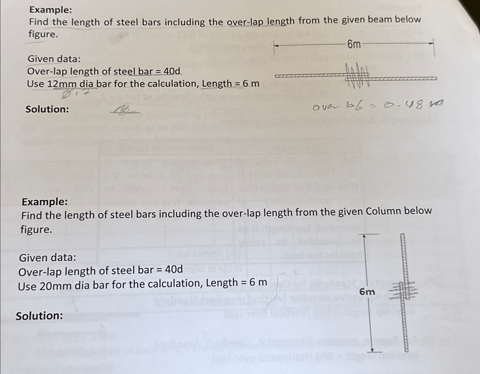 Example: Find the length of steel bars including