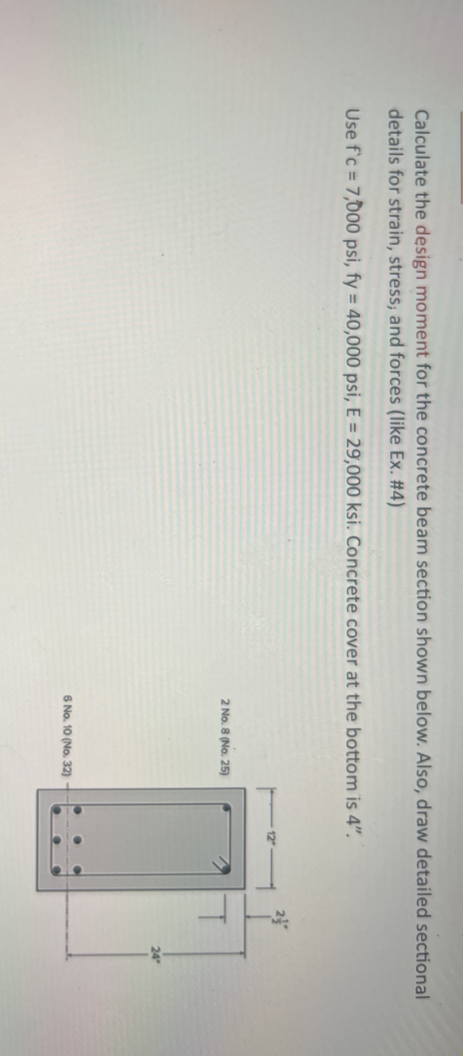 Calculate the design moment for the concrete beam