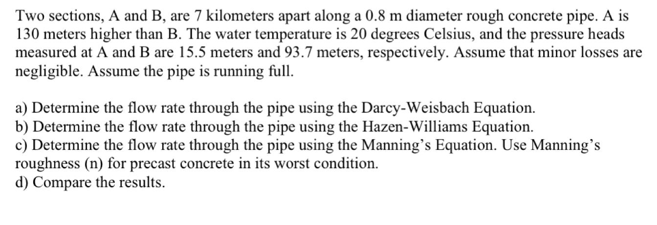 Two sections, A and B , are 7 kilometers apart