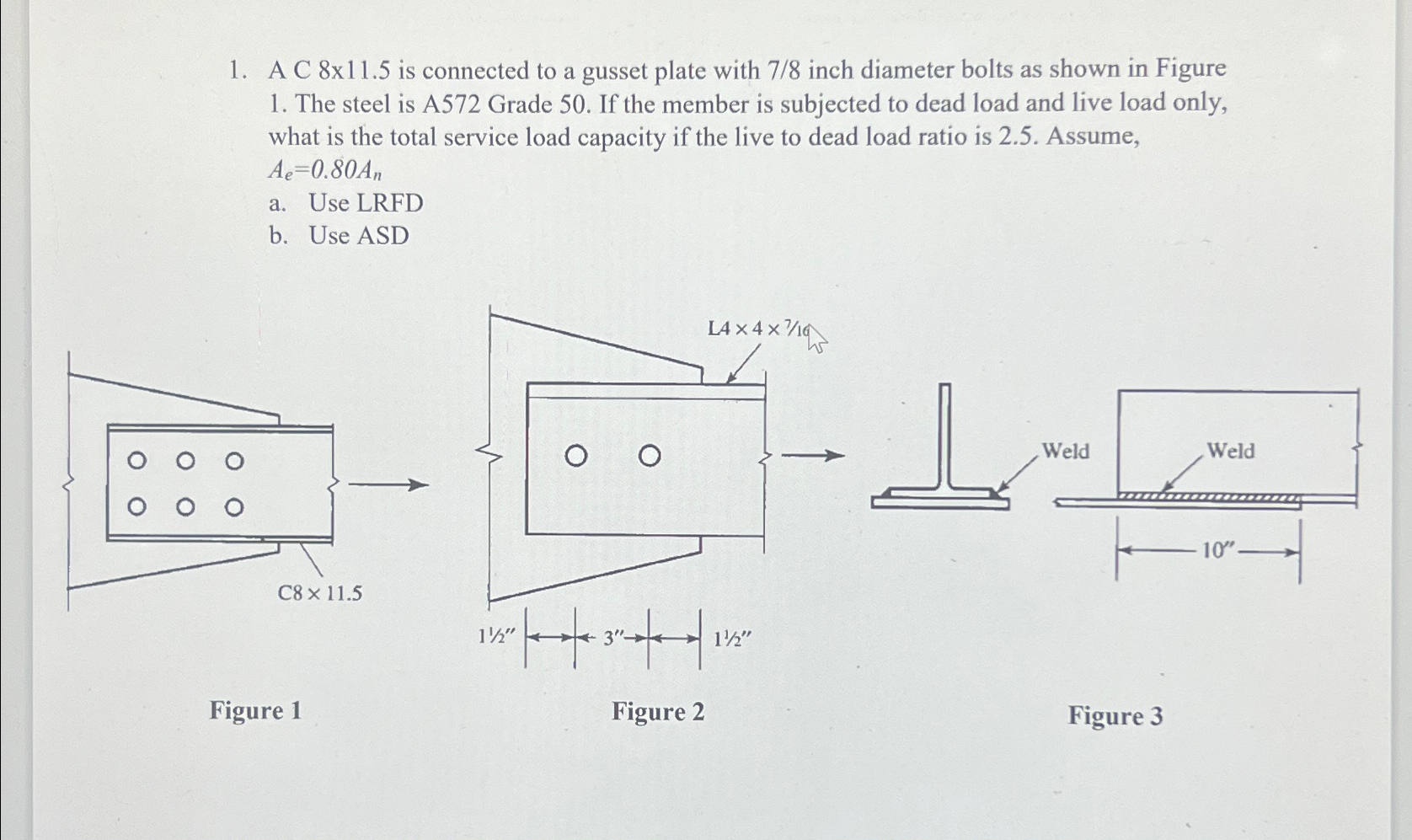 A C 8\\\\times 11.5 is connected to a gusset