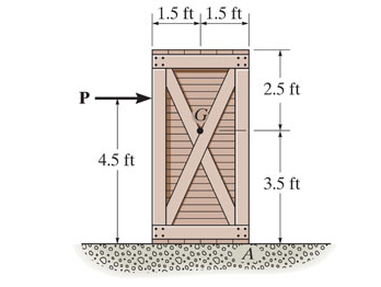 The crate in ( Figure 1 ) has a center of gravity