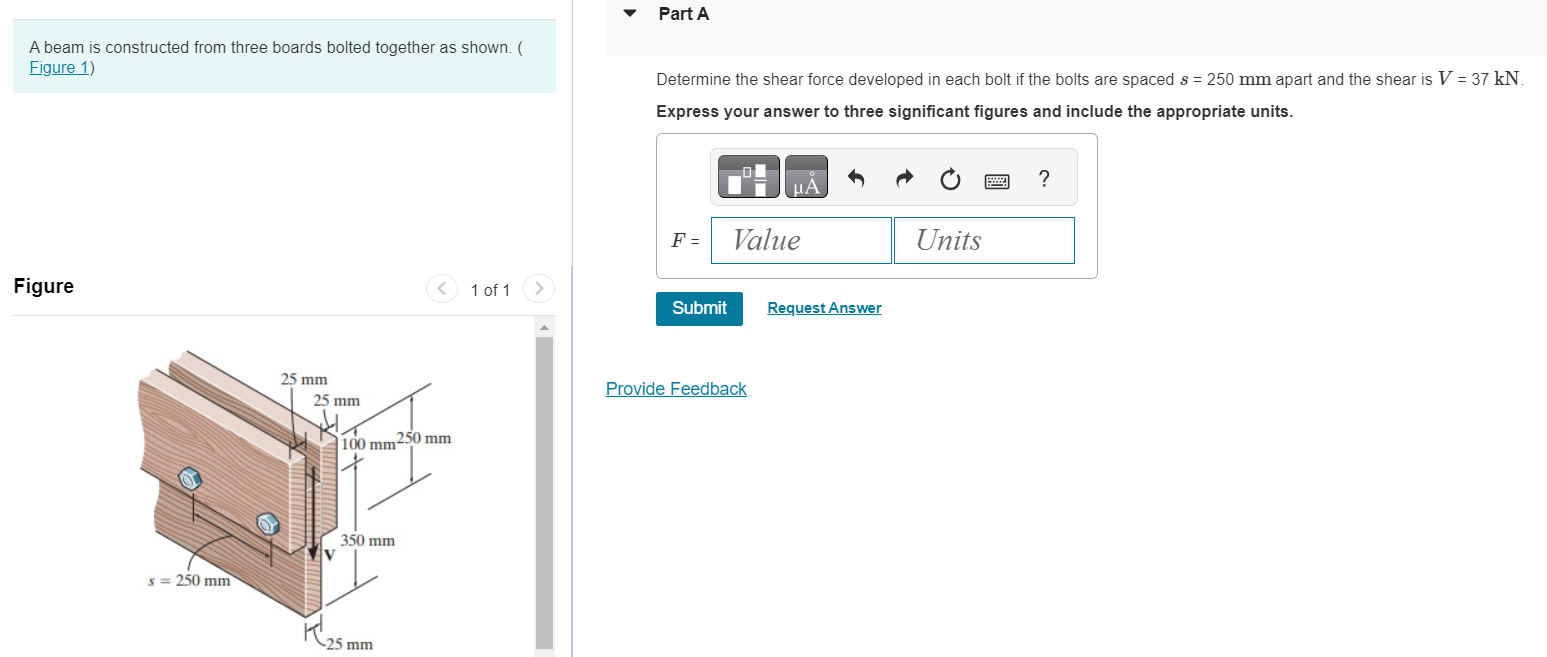 A beam is constructed from three boards bolted