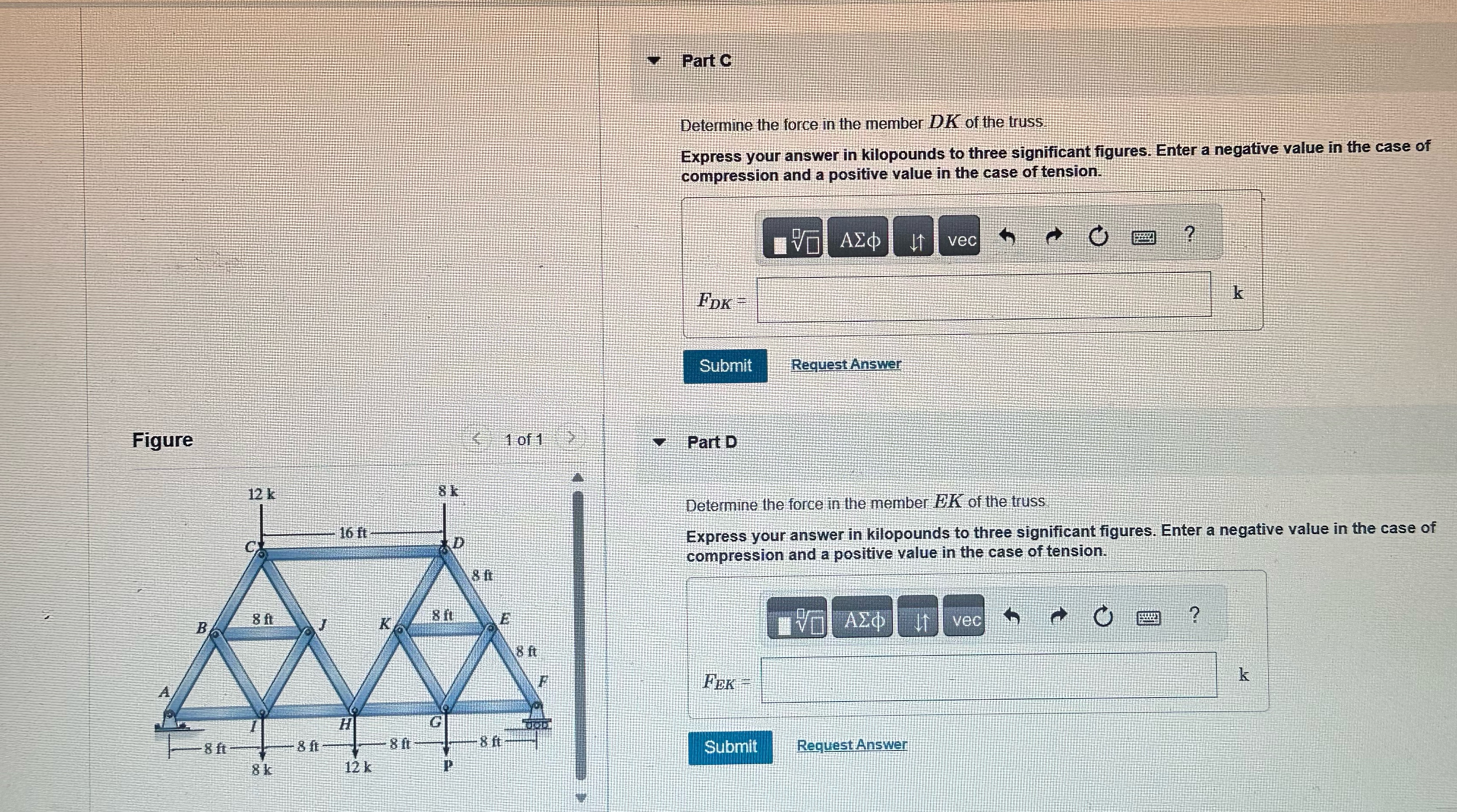 Part A Consider the truss shown in ( Figure 1 ) .