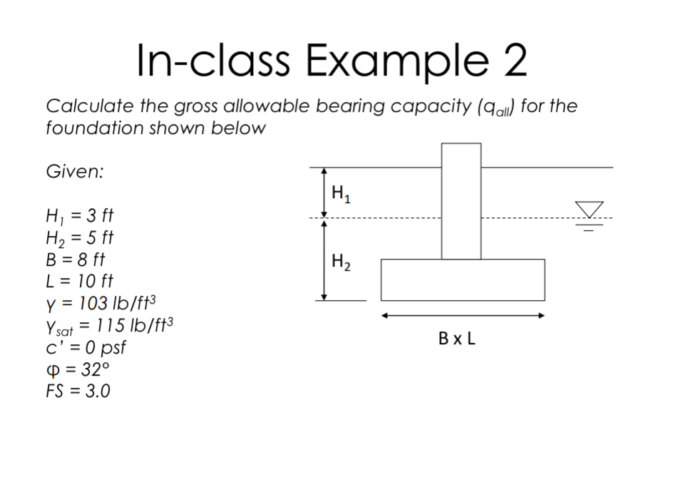 I n - class Example 2 Calculate the gross