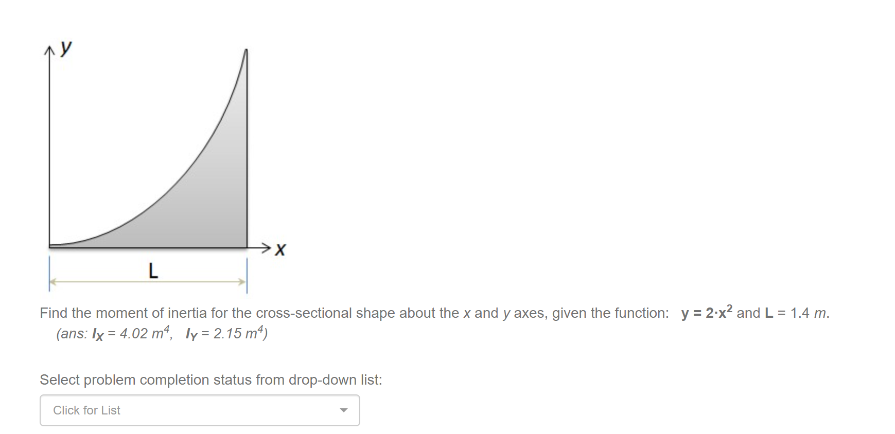 Find the moment of inertia for the cross -