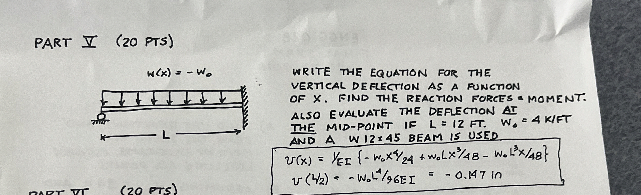 PART ( 2 0 PTS ) WRITE THE EQUATION FOR THE