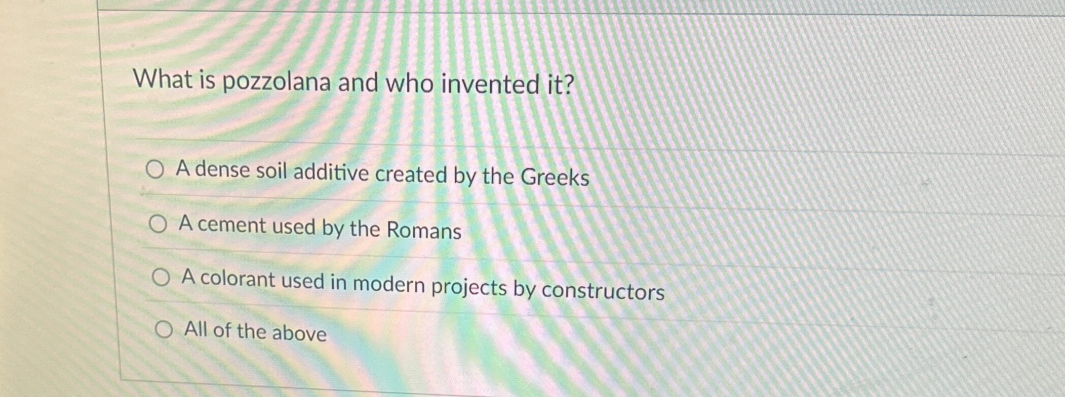 What is pozzolana and who invented it ? A dense