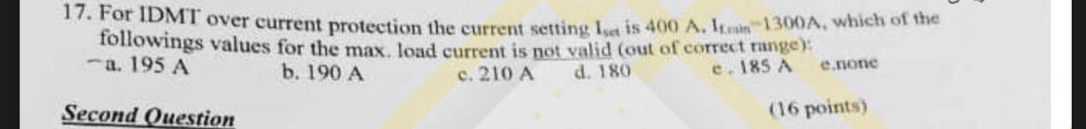 For IDMT over current protection the current