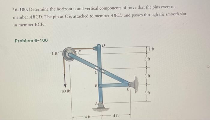 Problem 6 - 1 0 0 on statics hibbeler 1 4 th