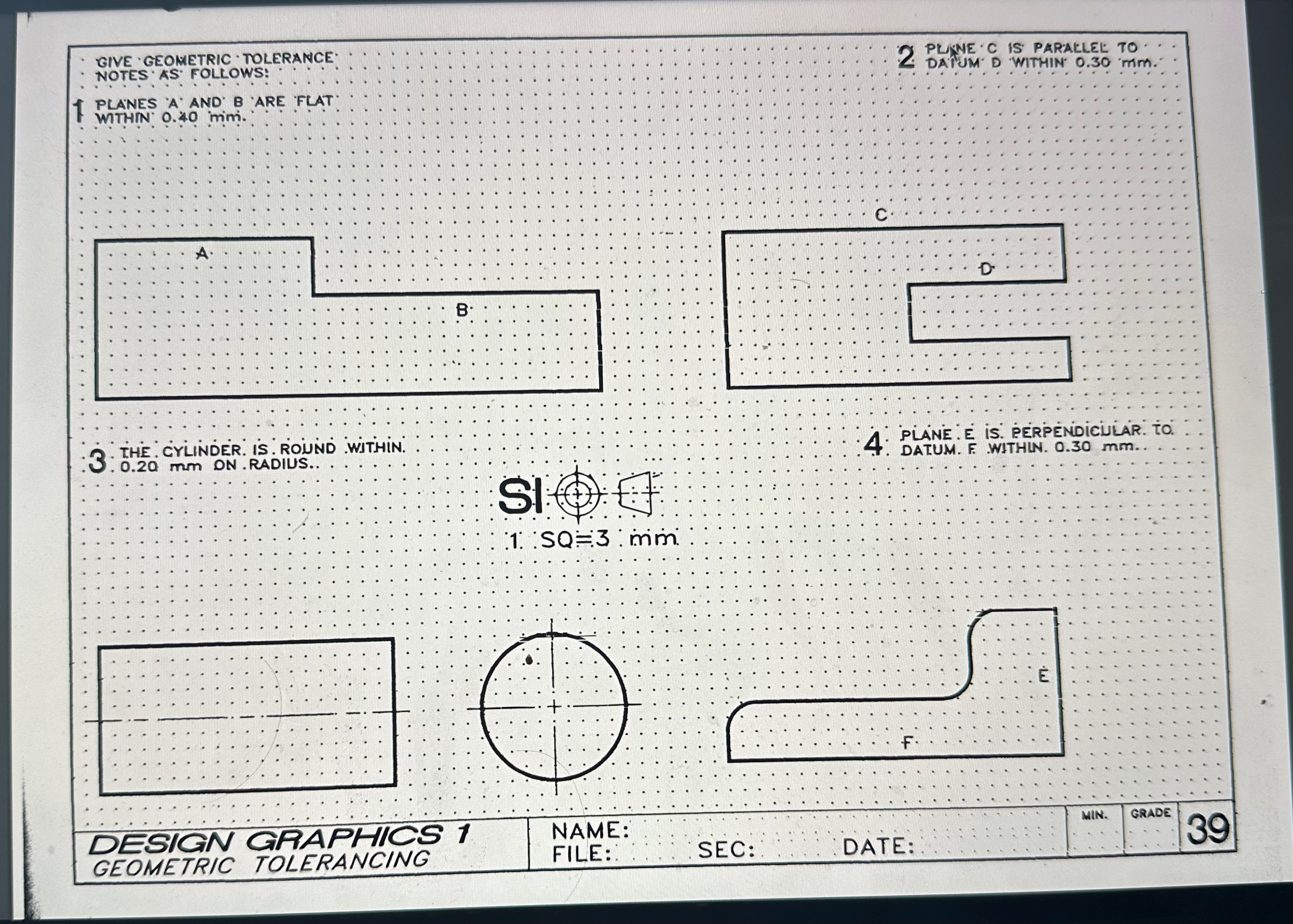 GIVE GEOMETRIC TOLERANCE NOTES' AS ' FOLLOWS 2