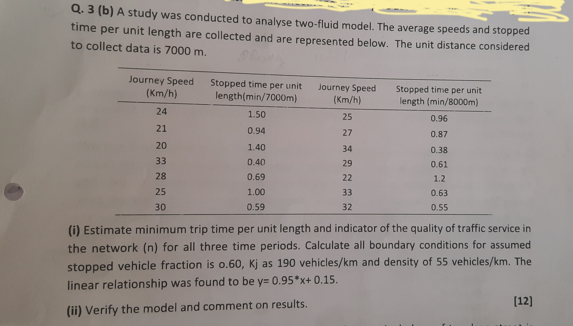 Q . 3 ( b ) A study was conducted to analyse two