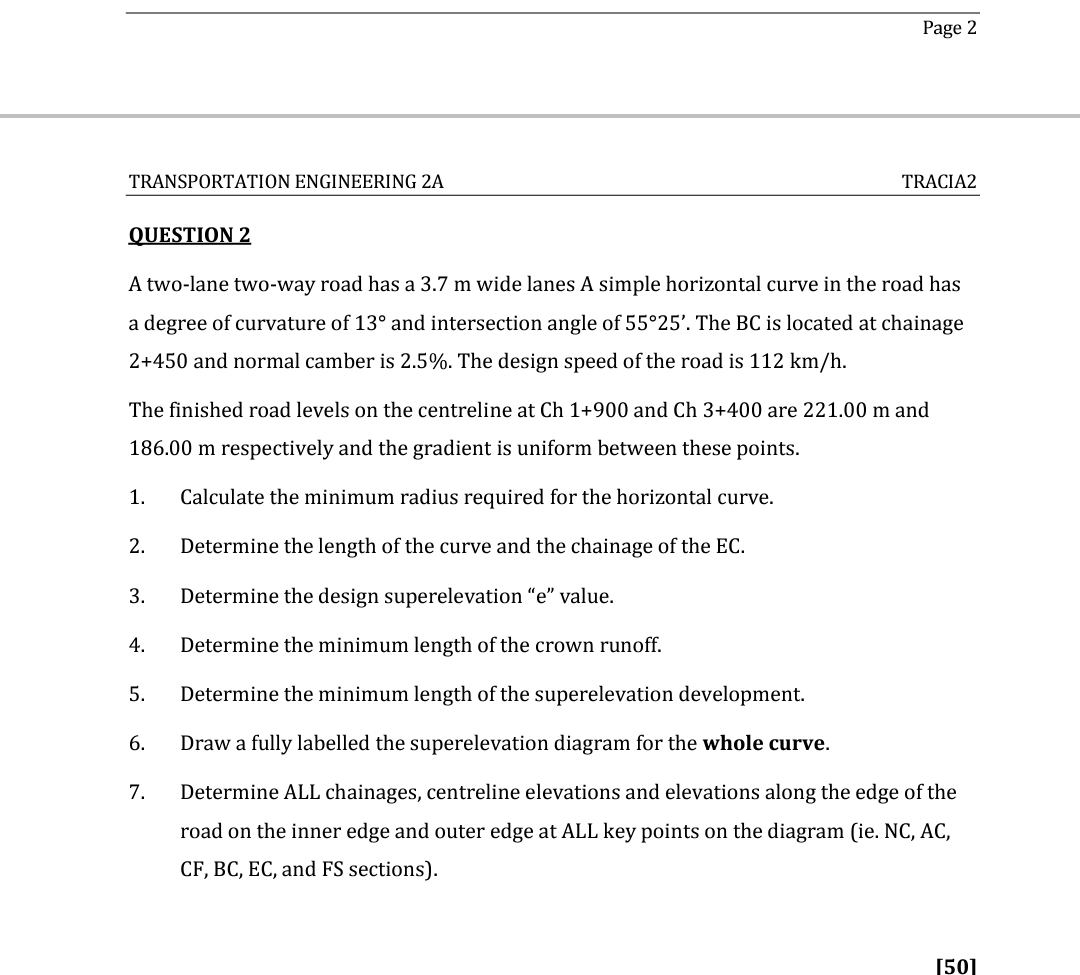Page 2 TRANSPORTATION ENGINEERING 2 A TRACIA 2